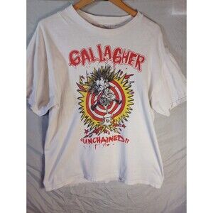 Y2K Men's Vintage Hanes Label GALLAGHER "Unchained" Concert Tour LG T-Shirt